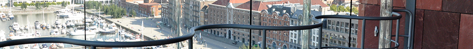 Vue sur la ville d'Anvers depuis le musée Mas.
